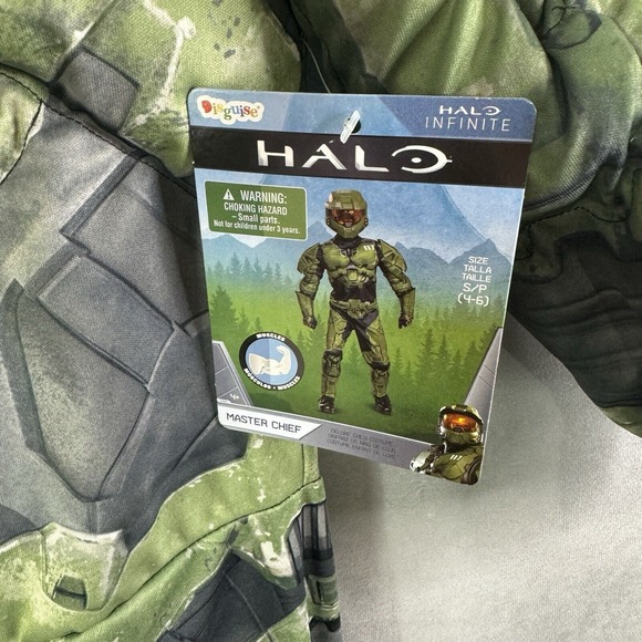 Halo Infinite Master Chief Kids Costume Size Small 4-6 Muscle‎ Padded Jumpsuit - Picture 6 of 9